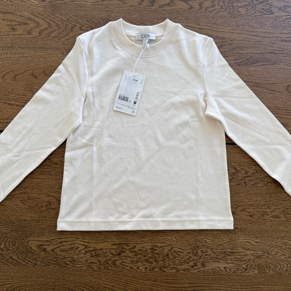COS Long Sleeve T-Shirt Beige XS